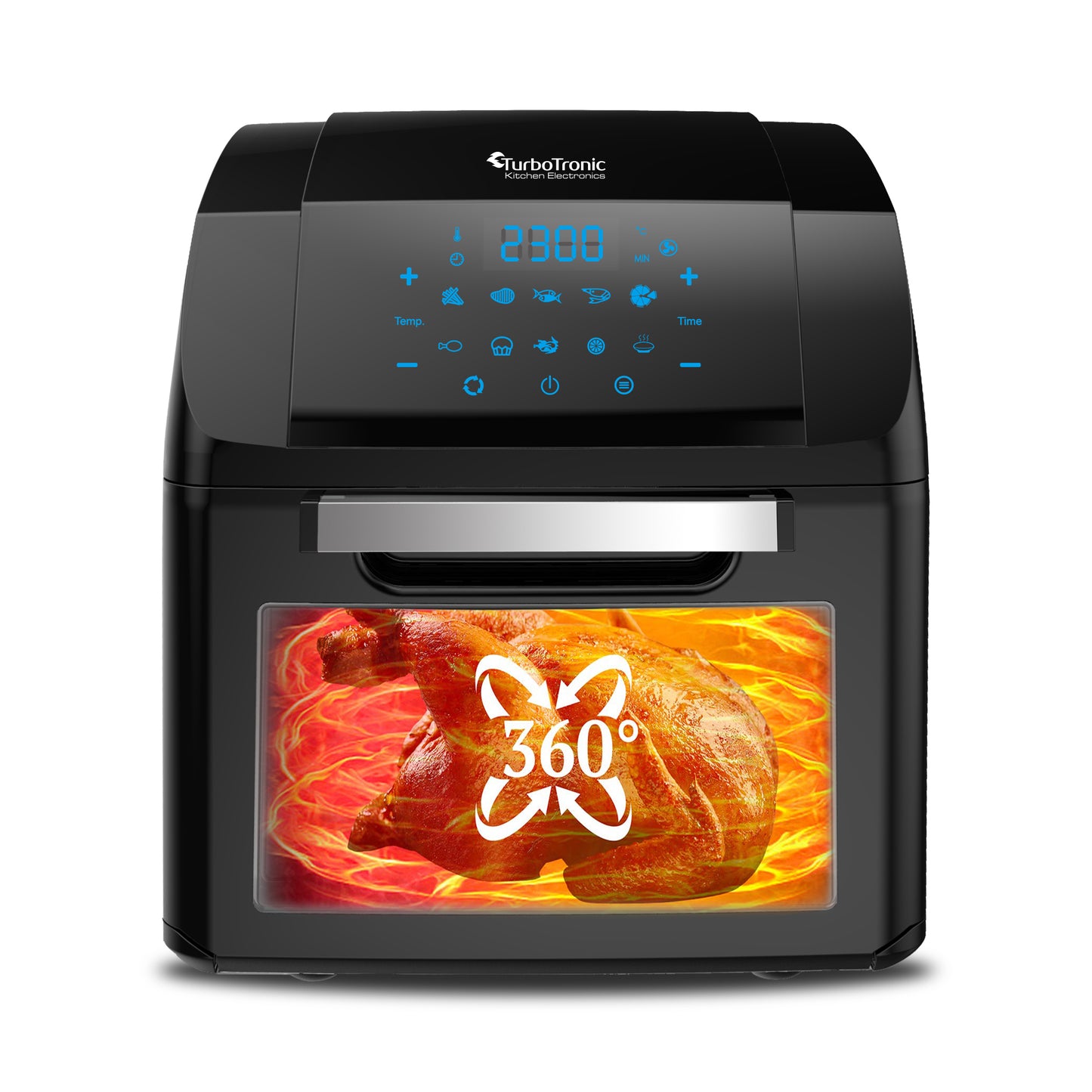 TurboTronic AF2 XL Airfryer - 9-in-1 varm luft fritös - 12L - Svart