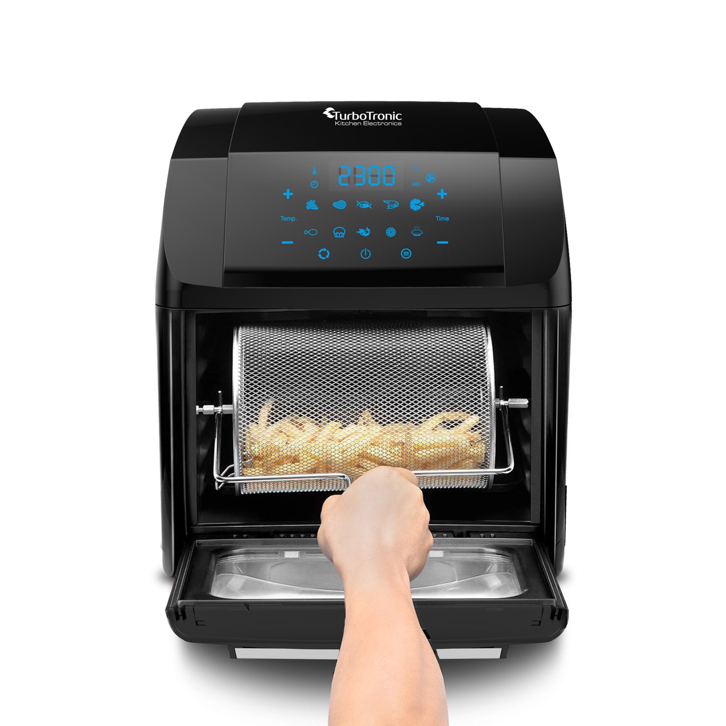 TurboTronic AF2 XL Airfryer - 9-in-1 varm luft fritös - 12L - Svart