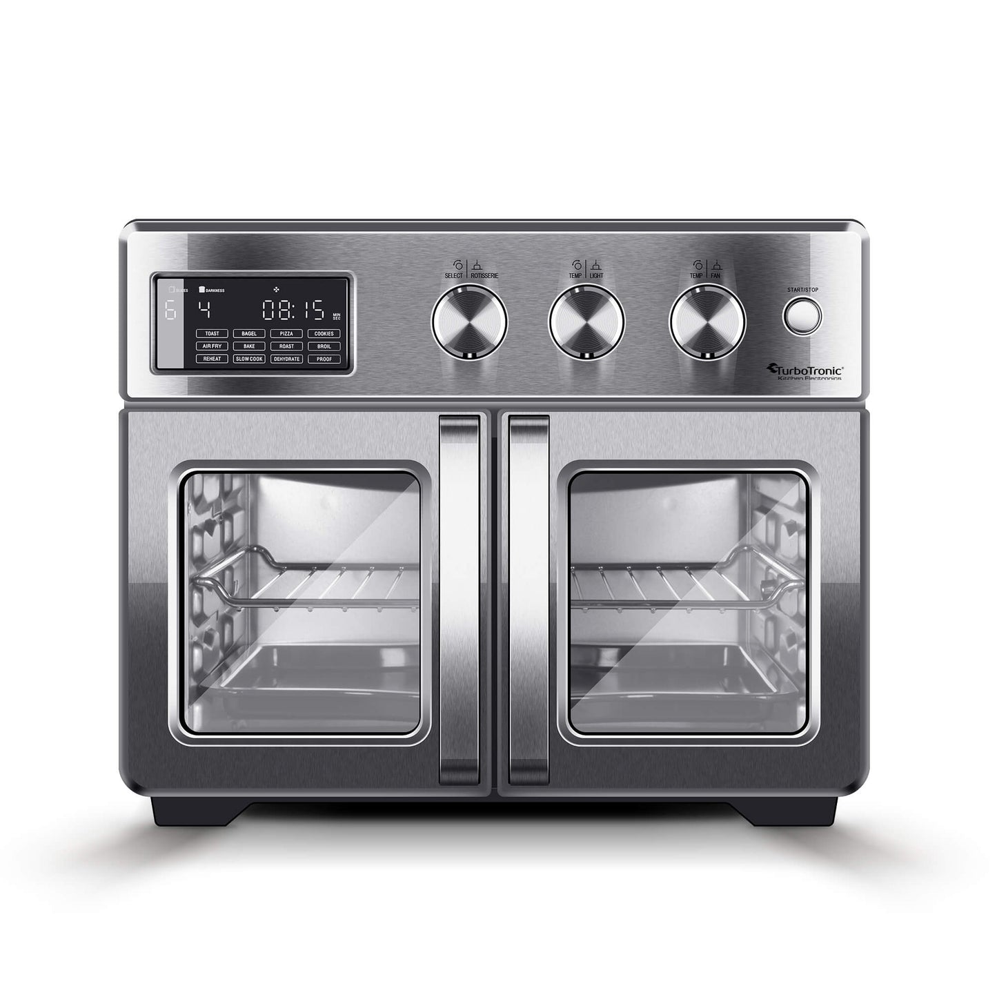 TurboTronic AFD32 Airfryer XXL and Oven - Double Door - 32 Liter - Silver