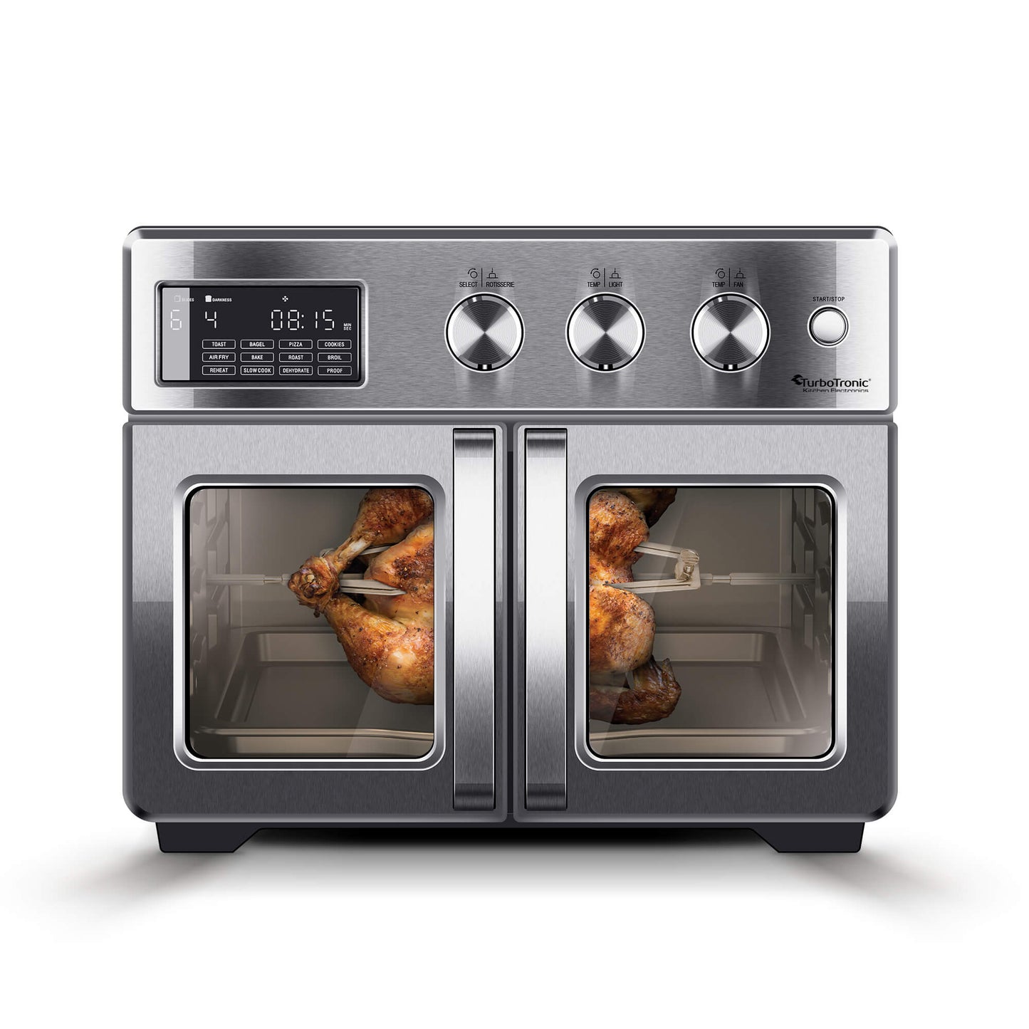 TurboTronic AFD32 Airfryer XXL and Oven - Double Door - 32 Liter - Silver