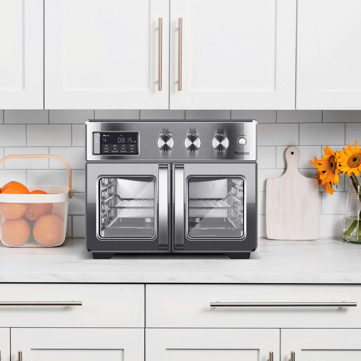 TurboTronic AFD32 Airfryer XXL and Oven - Double Door - 32 Liter - Silver
