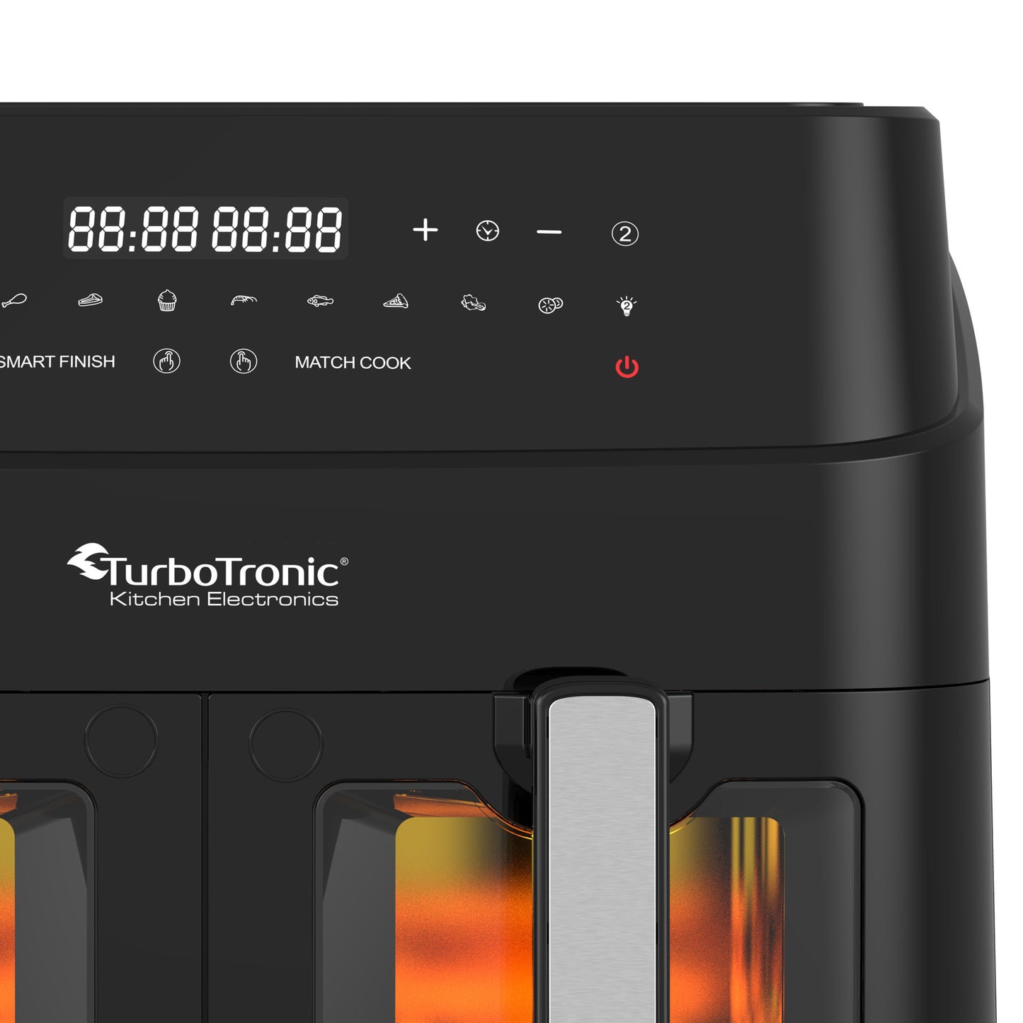 TurboTronic DAF6W Double Airfryer XXL med fönster - 9 Liters - Svart