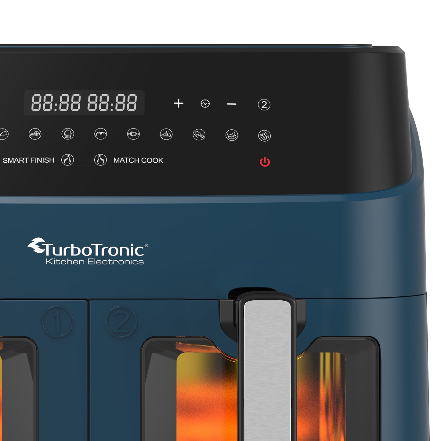 TurboTronic DAF6W Double Airfryer XXL med fönster - 9 Liters - Blå