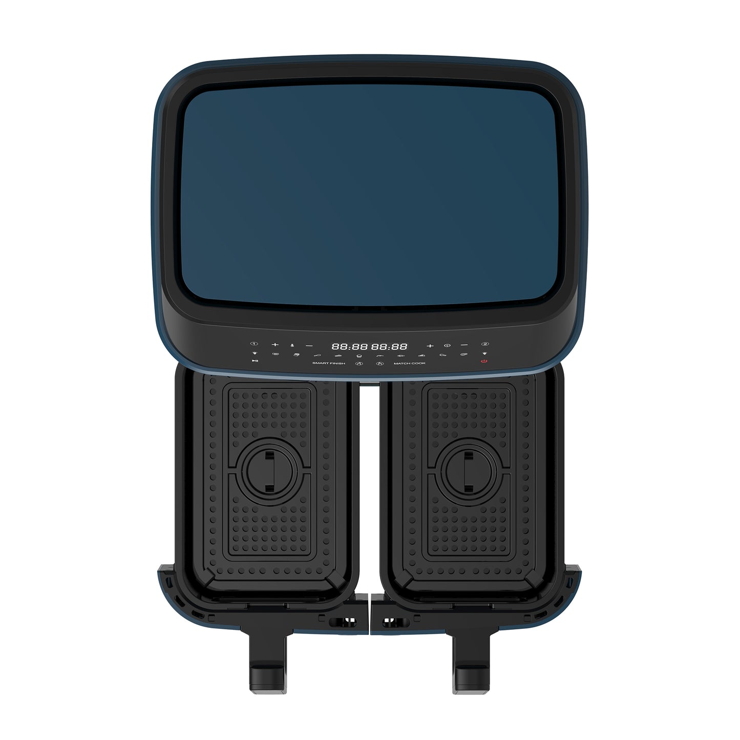 TurboTronic DAF6W Double Airfryer XXL med fönster - 9 Liters - Blå