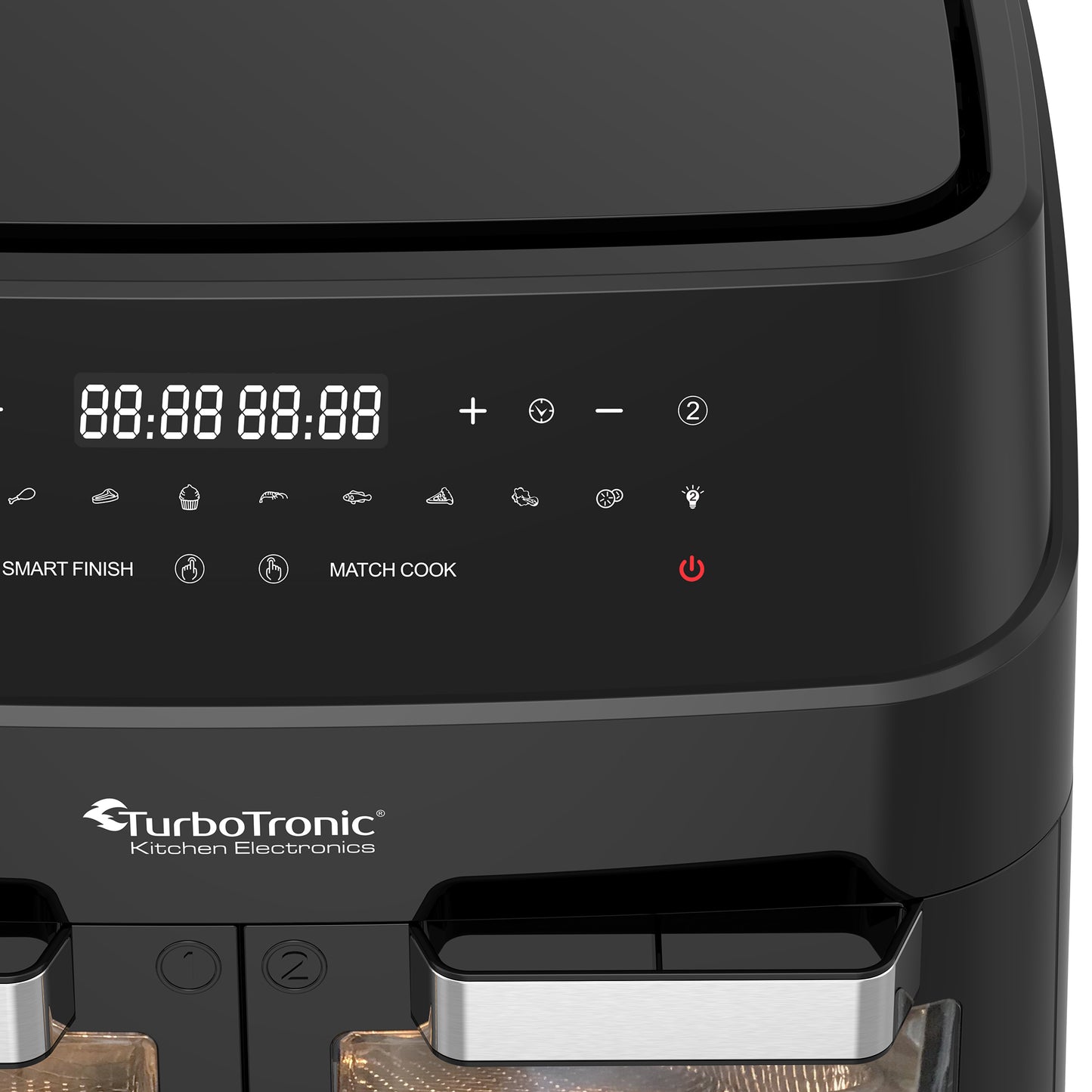 TurboTronic DAF7W Double Airfryer XXL - 3-in-1 Varmluftsfrityr  - 12 Liter - Svart