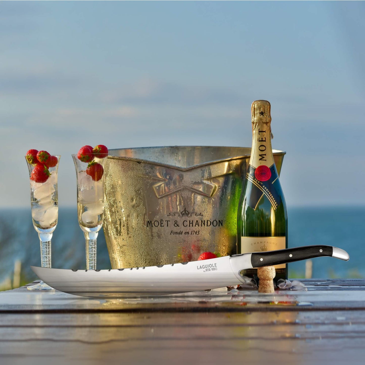 Champagnesabel - Laguiole Vita Vinci - Prestigio - Ebenholt.