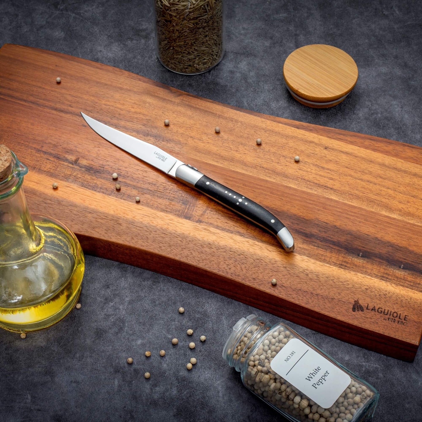 Steakkniv - Laguiole Vita Vinci - Prestigio - Ebenholts.