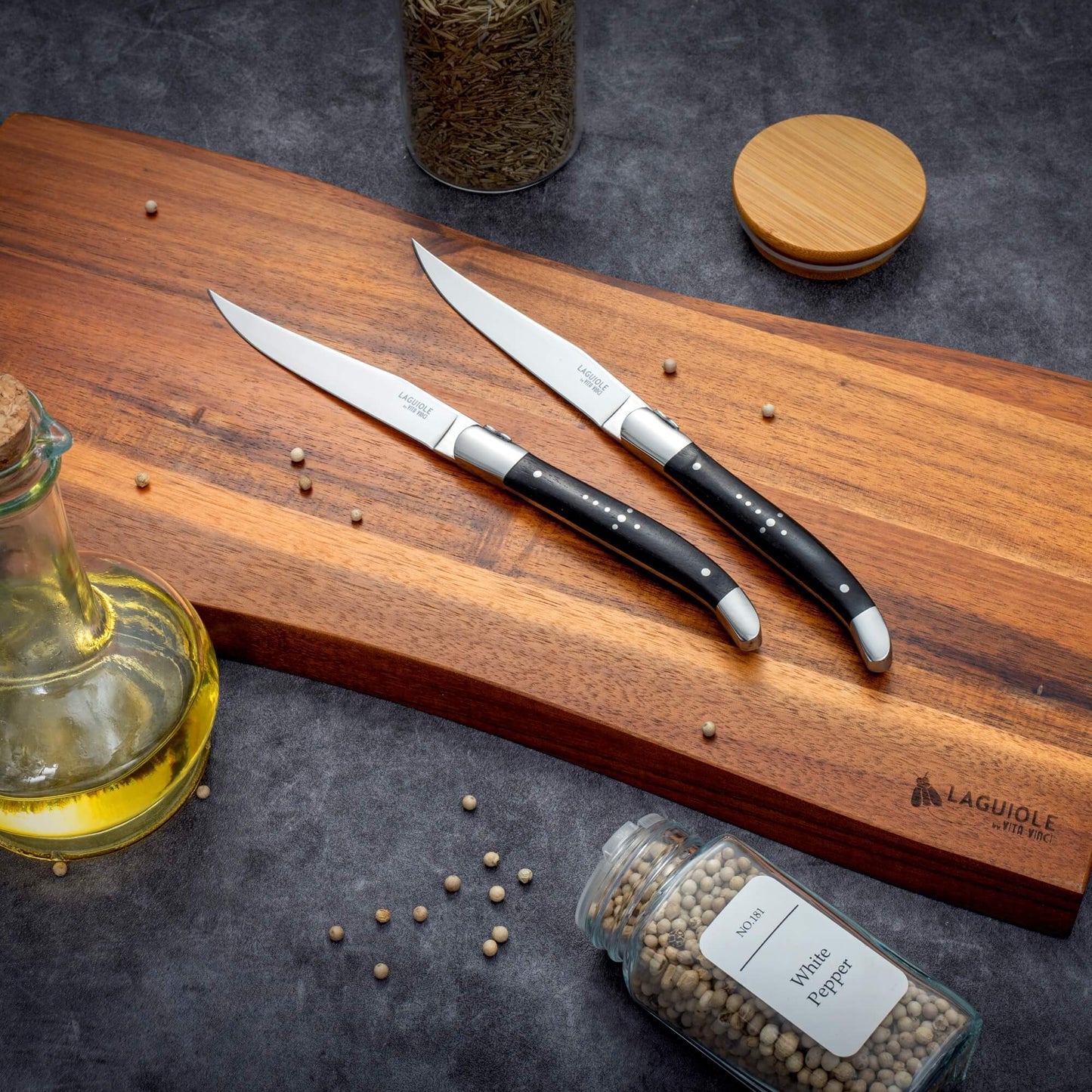 Steakkniv - Laguiole Vita Vinci - Prestigio - Ebenholts.