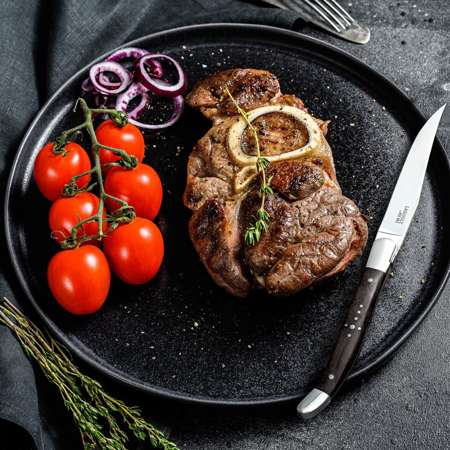 Steakkniv - Laguiole Vita Vinci - Prestigio - Ebenholts.