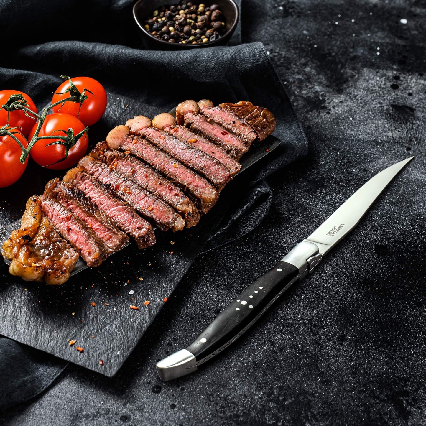 Steakkniv - Laguiole Vita Vinci - Prestigio - Ebenholts.