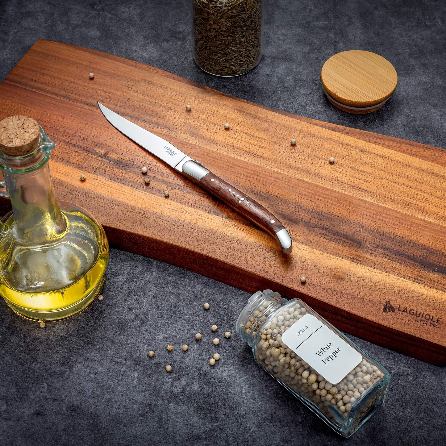 Steakkniv - Laguiole Vita Vinci - Prestigio - Rosenträ.