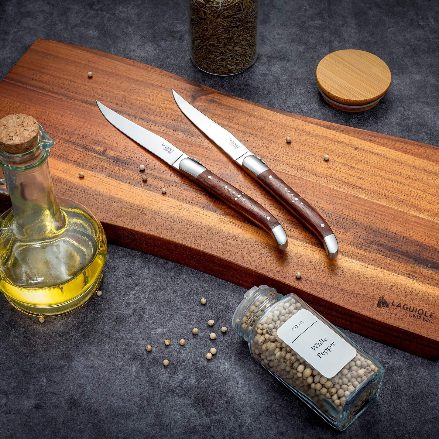 Steakkniv - Laguiole Vita Vinci - Prestigio - Rosenträ.