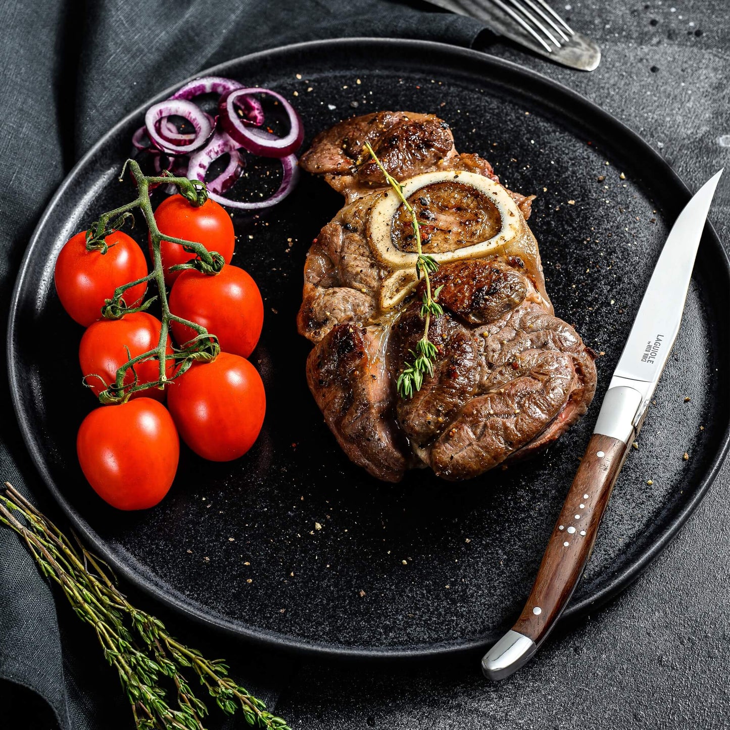 Steakkniv - Laguiole Vita Vinci - Prestigio - Rosenträ.