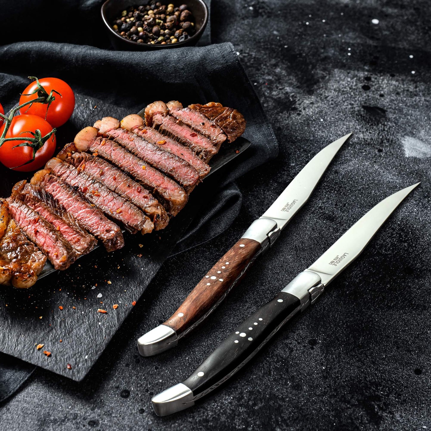 Steakkniv - Laguiole Vita Vinci - Prestigio - Rosenträ.
