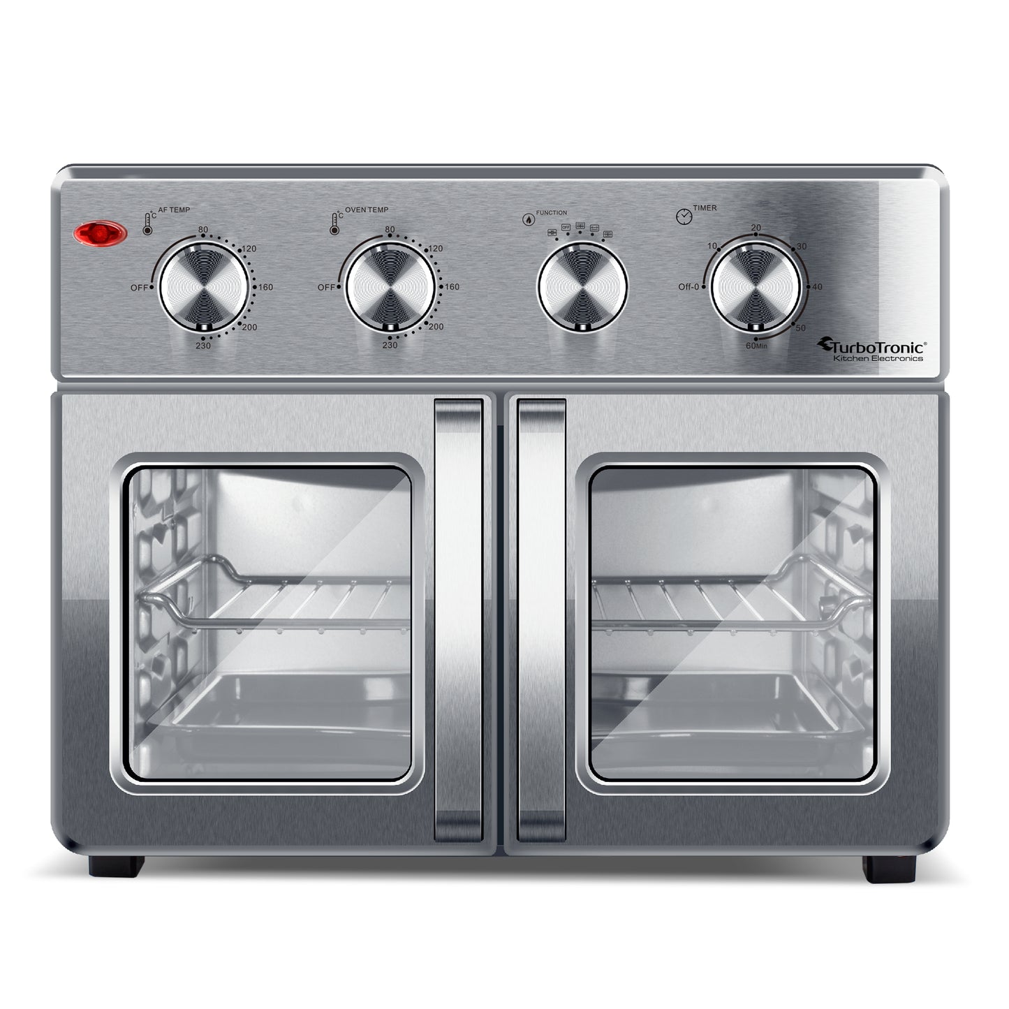 TurboTronic AF32MFD Airfryer XXL og Ugn - varm luft fritös - Double Door - 32 Liter - Silver