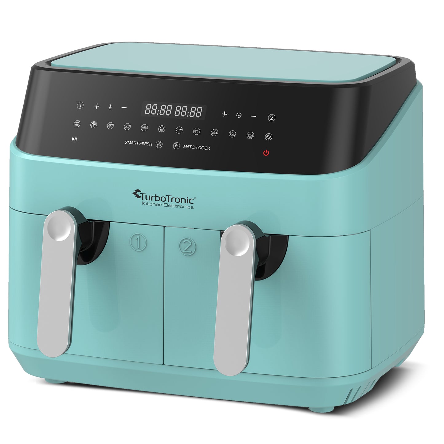 TurboTronic DAF5 Double Airfryer XXL - Varmluftsfrityr - 9 Liter - Turkos