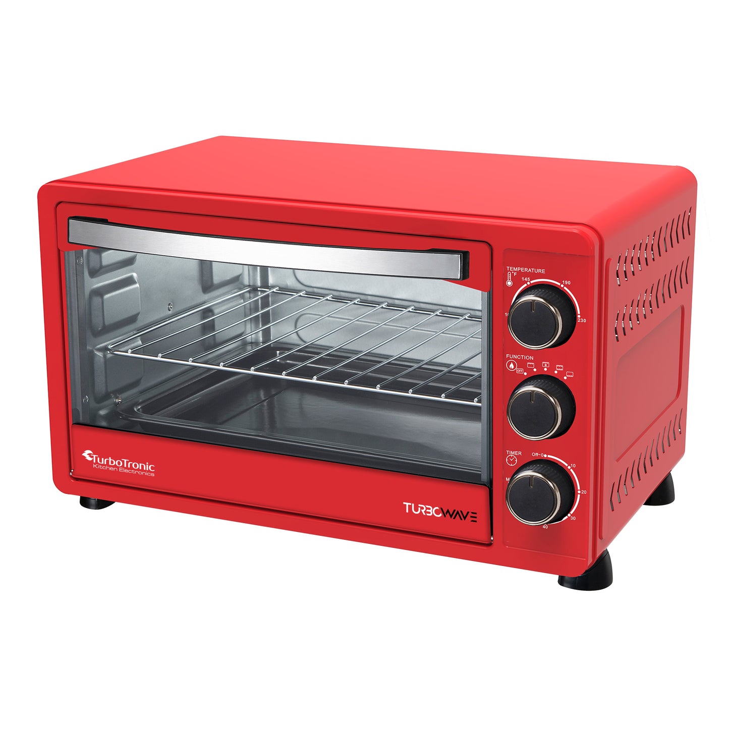 TurboTronic EV23NR Elektrisk ugn - 23 litres - Röd