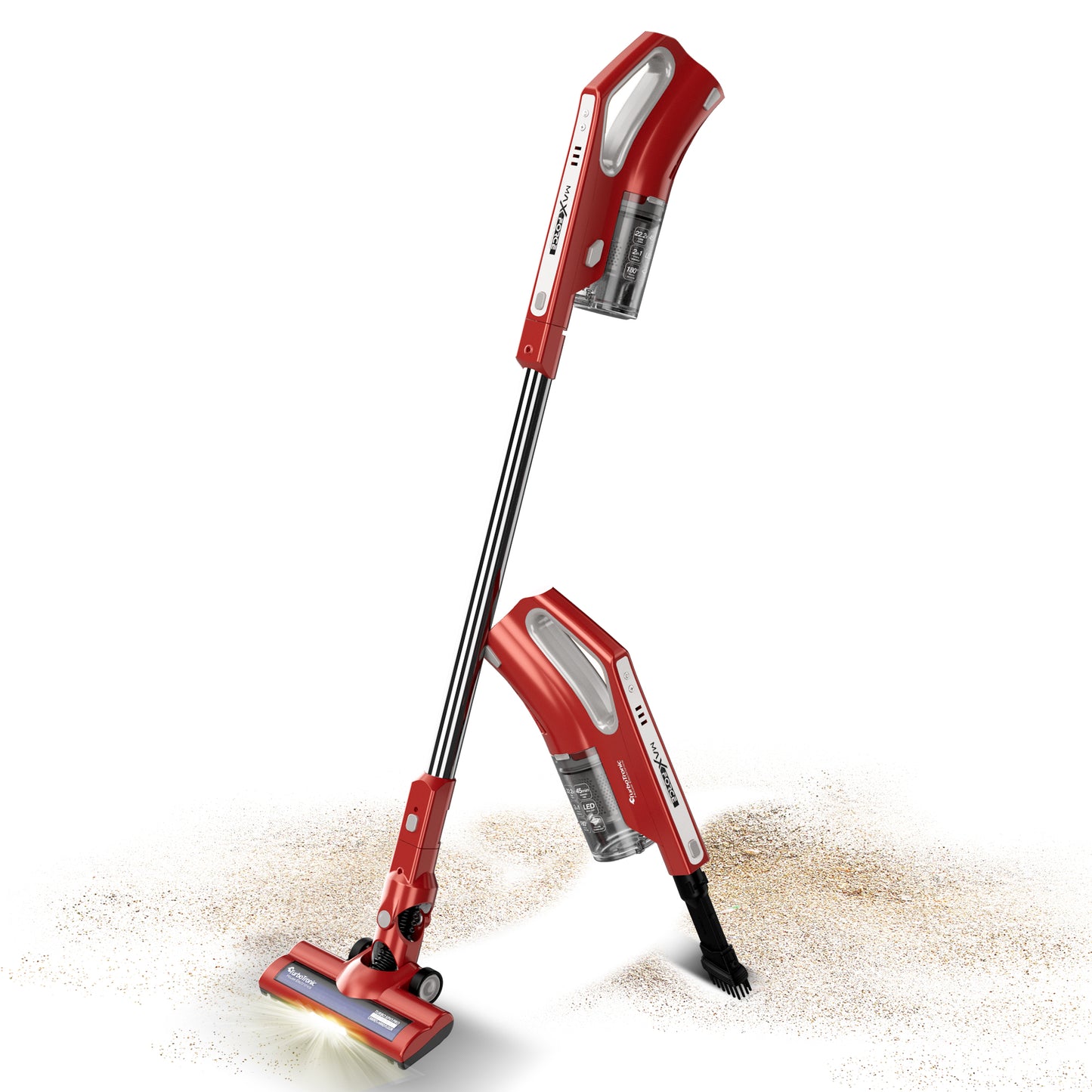 TurboTronic MF5 2-in-1 Trådlös Handhållen Dammsugare - Röd