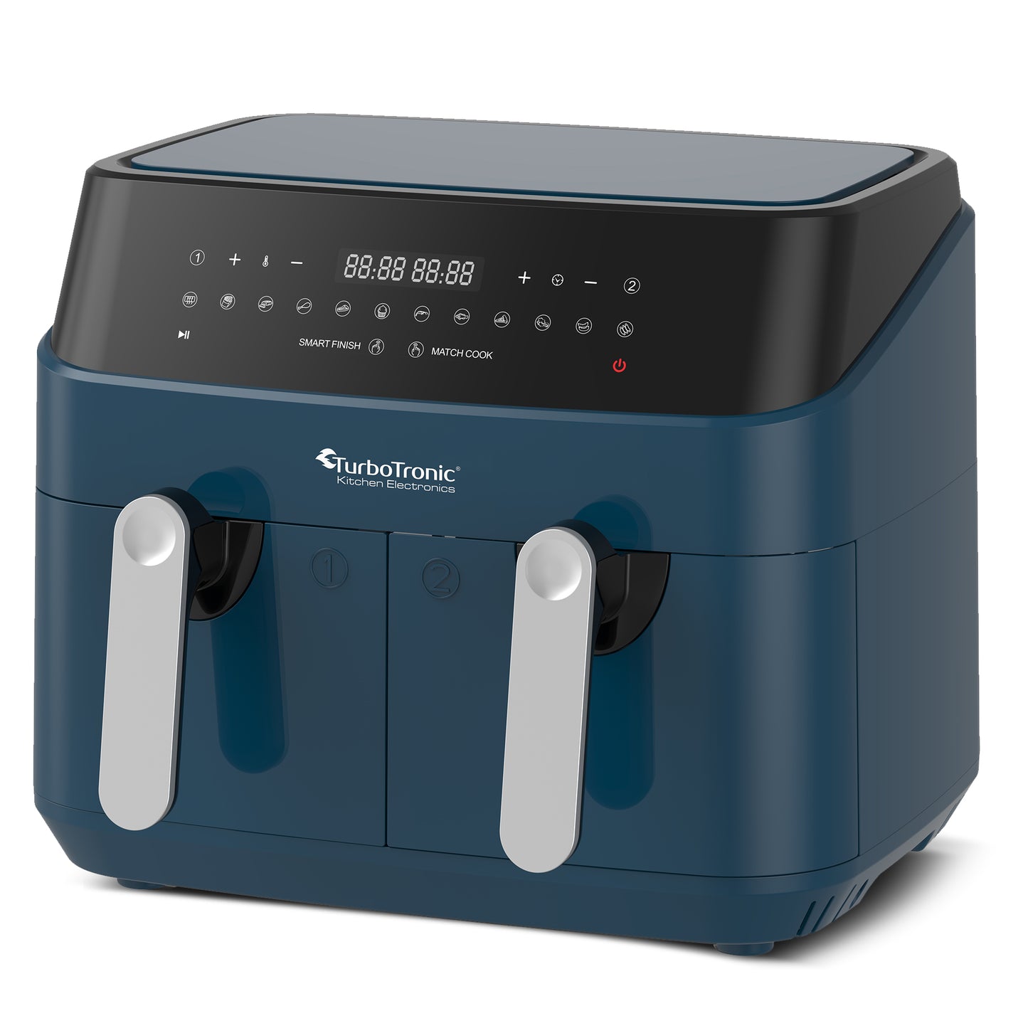 TurboTronic DAF5 Double Airfryer XXL - Varmluftsfrityr - 9 Liter - Blå