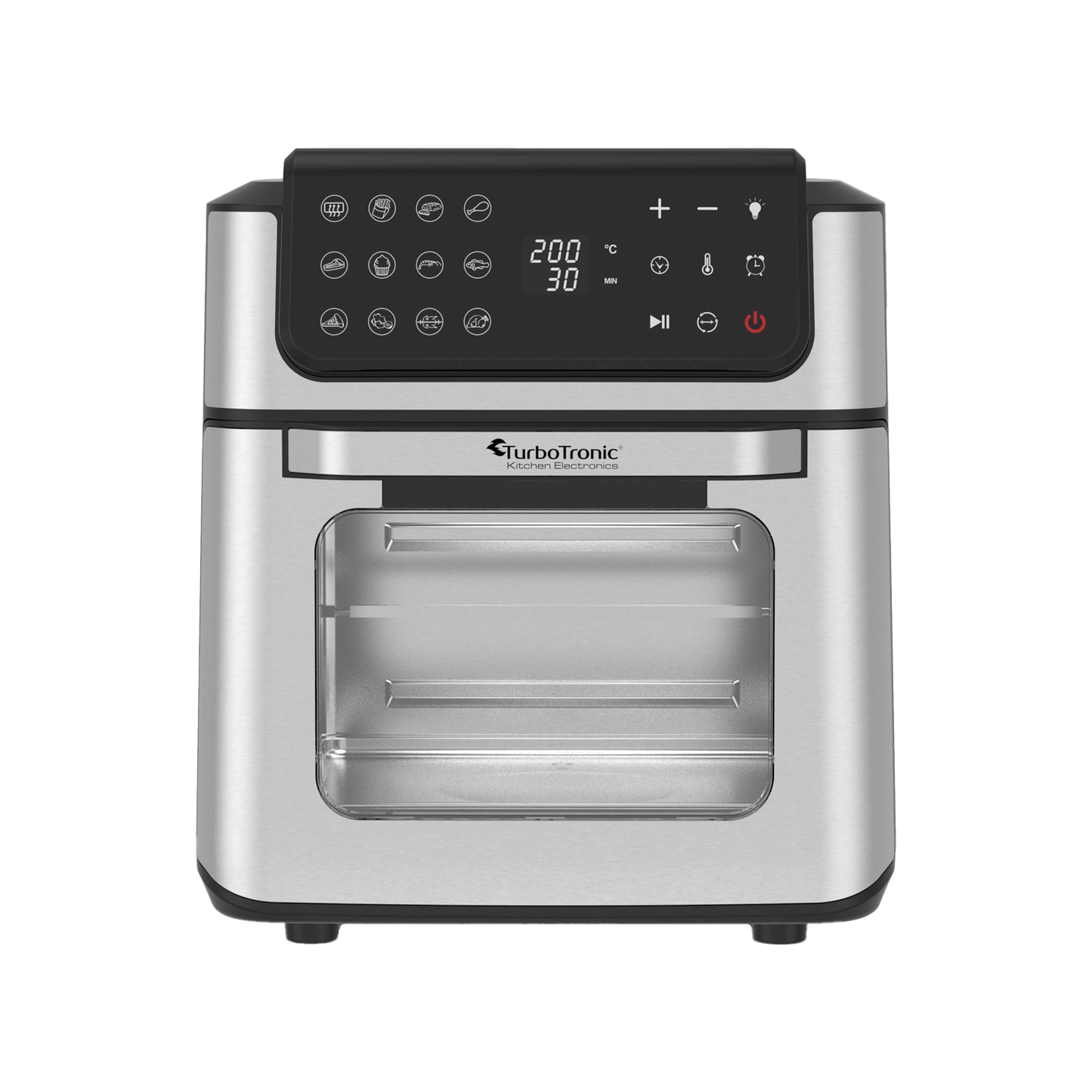 TurboTronic AFO12W Airfryer XXL - Hot air fryer - 12 Liter - Svart/Silver