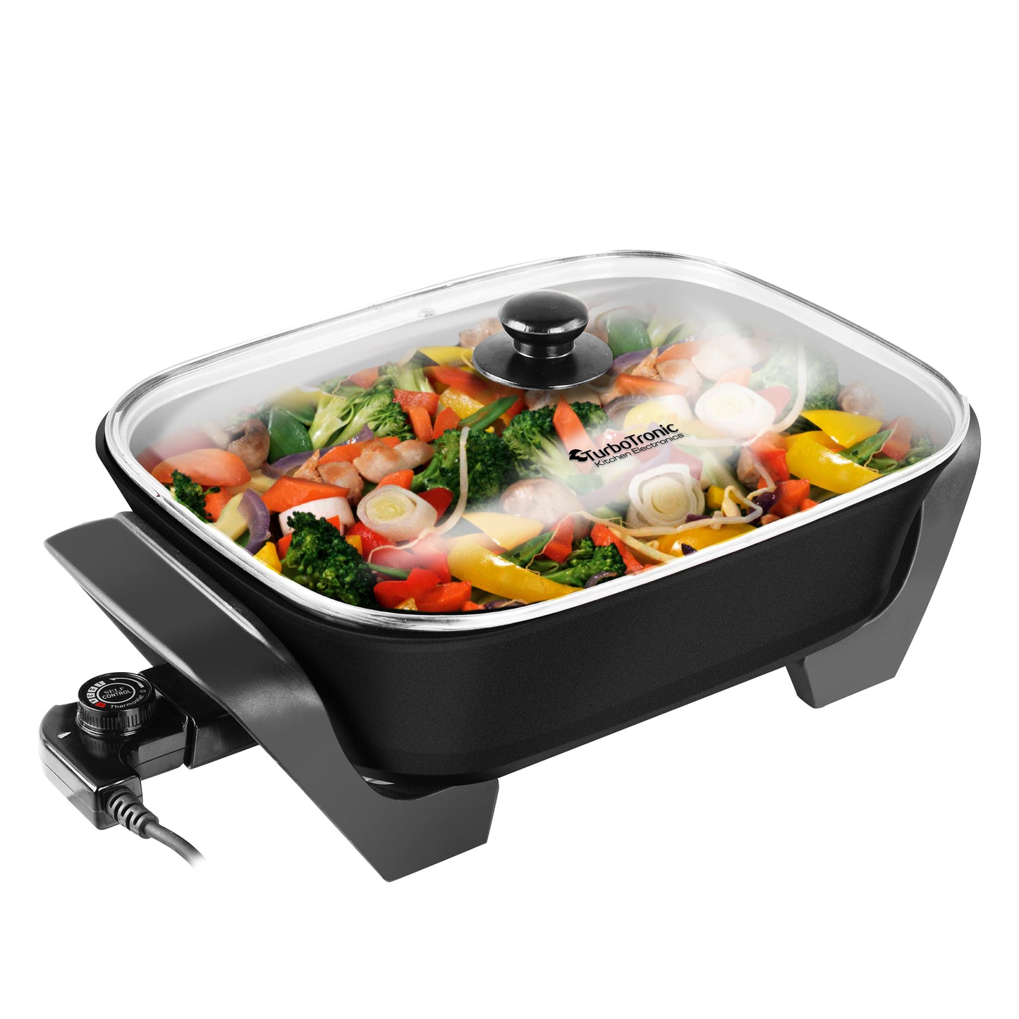 TurboTronic EP4 Elektrisk pan - Casserole - 8 Liter - Svart