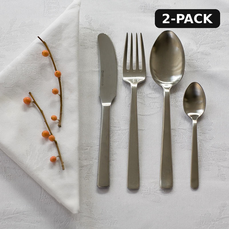 Bestiksæt, 4 dele, Poleret stål, Grand Prix – 2-pack