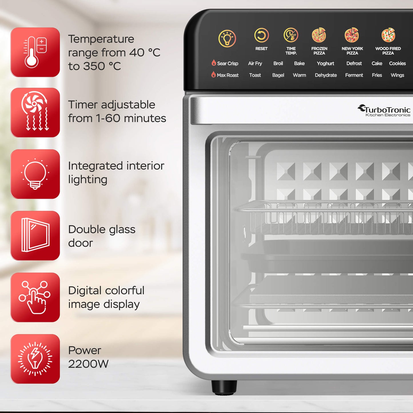 Airfryer ovn - Turbotronic - AFO310 - Svart