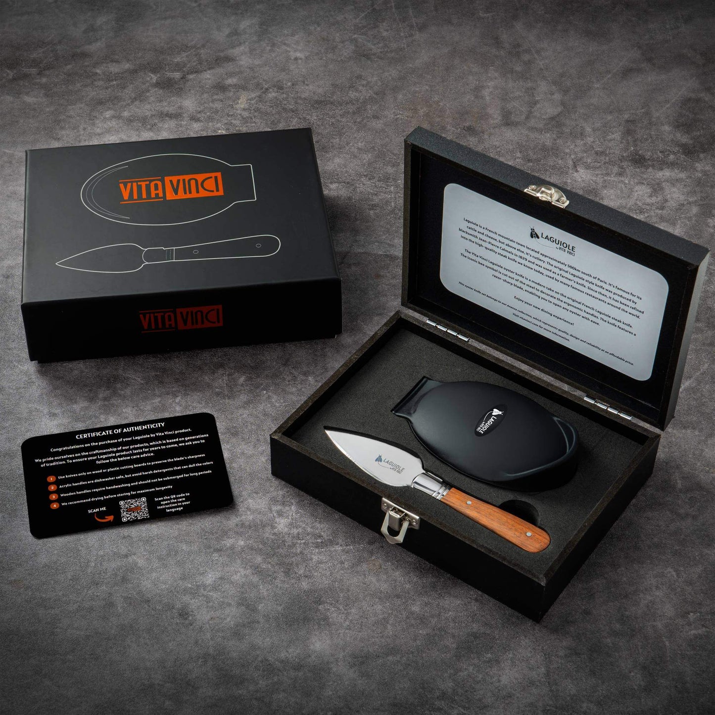 Ostronset – Laguiole Vita Vinci – Rosenträ