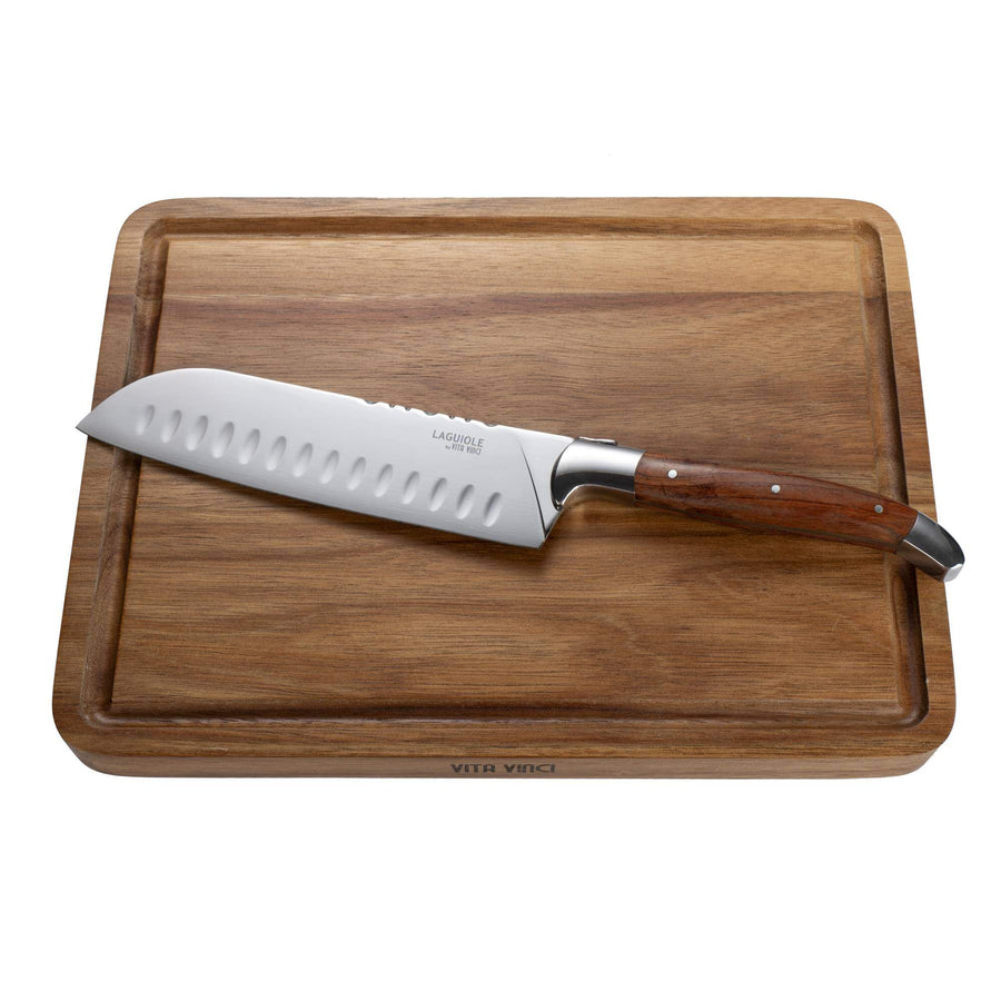 Santoku Kniv med Skärbräda i Akacieträ - Laguiole Vita Vinci - Prestigio