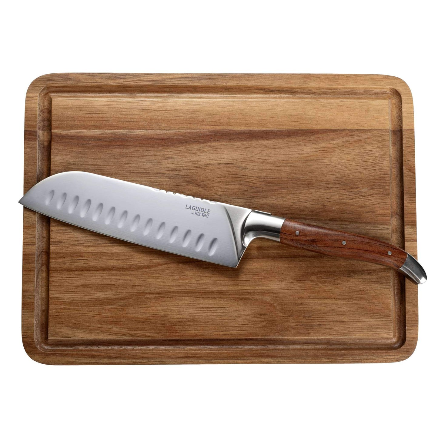 Santoku Kniv med Skärbräda i Akacieträ - Laguiole Vita Vinci - Prestigio
