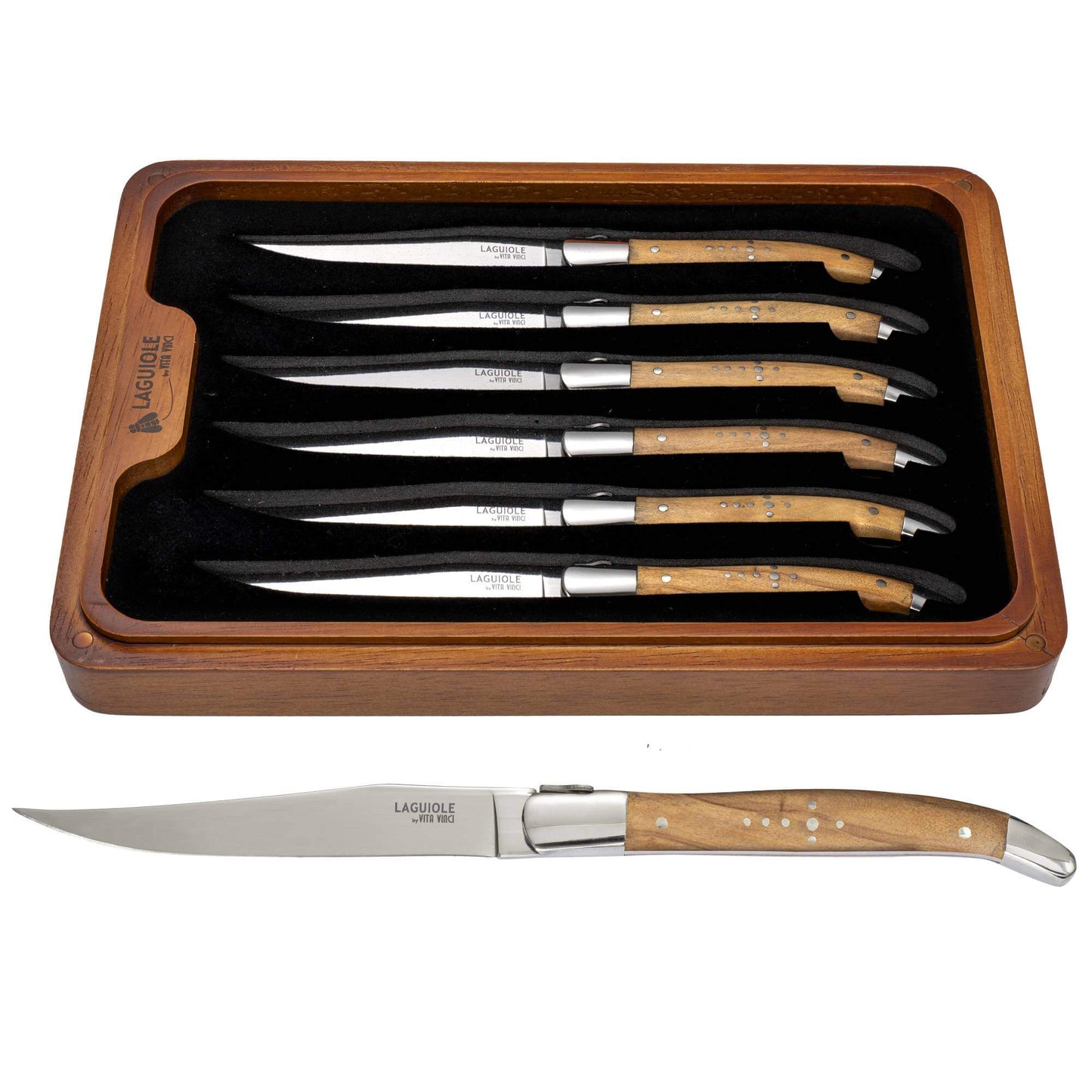 Steakkniv - Laguiole Vita Vinci - Prestigio - Olivträ