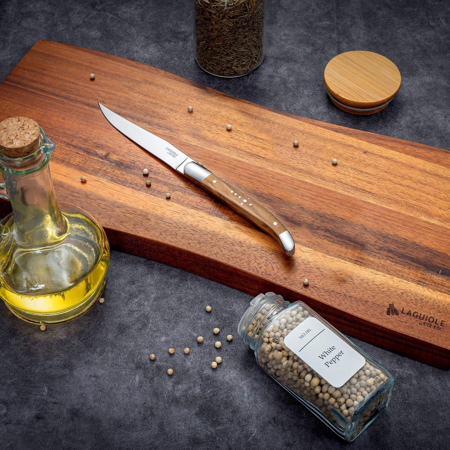 Steakkniv - Laguiole Vita Vinci - Prestigio - Olivträ