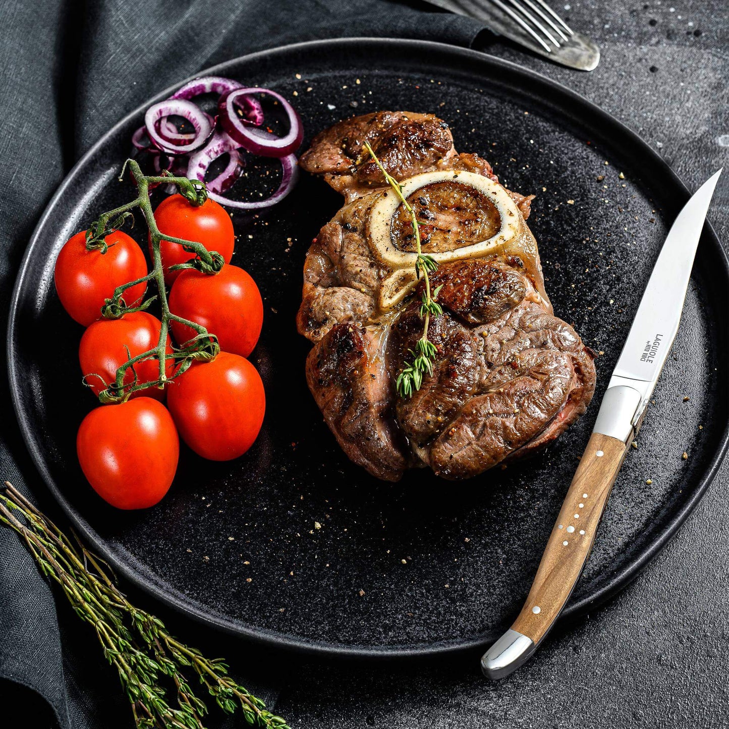 Steakkniv - Laguiole Vita Vinci - Prestigio - Olivträ