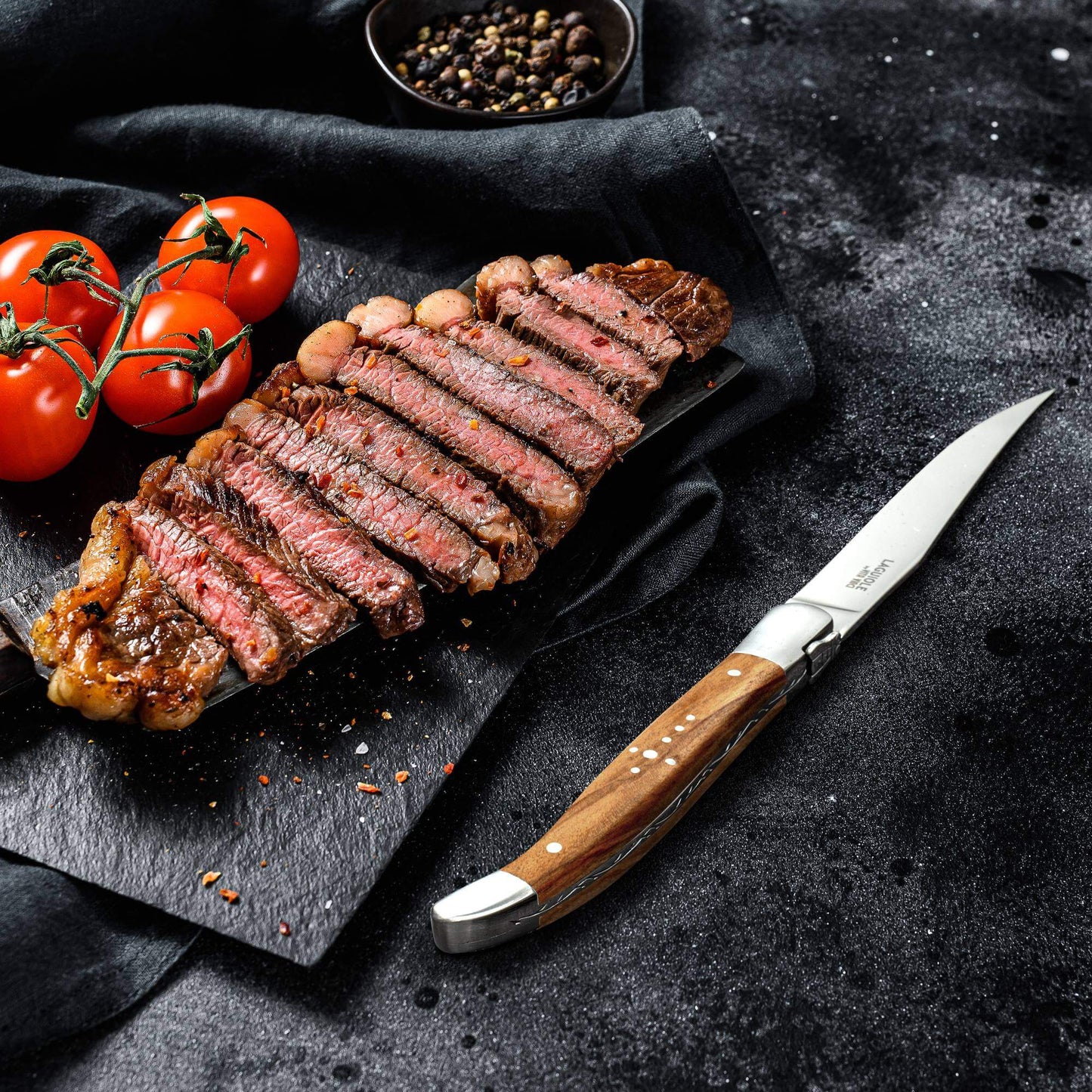 Steakkniv - Laguiole Vita Vinci - Prestigio - Olivträ