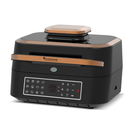 TurboTronic AG700 2-in-1 Airfryer och Grill med smart termometerer - 6.5L - Svart/Koppar