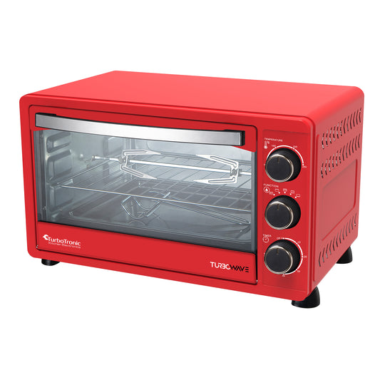 TurboTronic EV23 Elektrisk ugn med roterande grillspett - 23 litres - röd