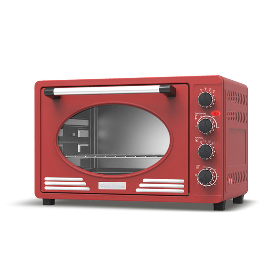 TurboTronic EV45R Retro Elektrisk ugn - 45 litres - Röd